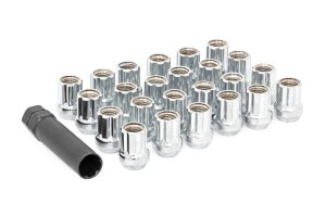 Ford F-350 Super Duty Lug Nut Set - Rough Country - Bulge Acorn Style, M14 x 2.0, Open End - Chrome - '99-'02 Ford F-350 Super Duty Lug Nut Set - Rough Country - Bulge Acorn Style, M14 x 2.0, Open End - Chrome - '99-'02